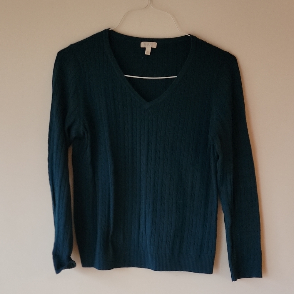 Talbots Deep Teal V-Neck Sweater